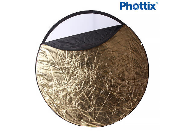Phottix reflektor 5 i 1 56 cm sirkulær Sammenleggbar reflektor med 5 overflater